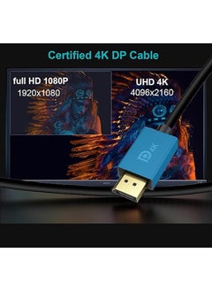 MOWSIL DisplayPort Cable 3 Mtr, DP Cable 1.2, 4K@60Hz, 2K@165Hz,2K@144Hz, Gold-Plated High Speed Display Port Cable for Gaming Monitor, Graphics Card, TV, PC, Laptop  - Image 2
