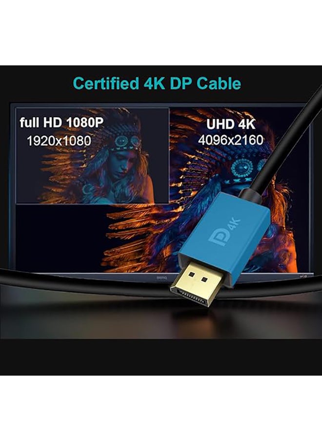 MOWSIL DisplayPort Cable 3 Mtr, DP Cable 1.2, 4K@60Hz, 2K@165Hz,2K@144Hz, Gold-Plated High Speed Display Port Cable for Gaming Monitor, Graphics Card, TV, PC, Laptop  - Image 2