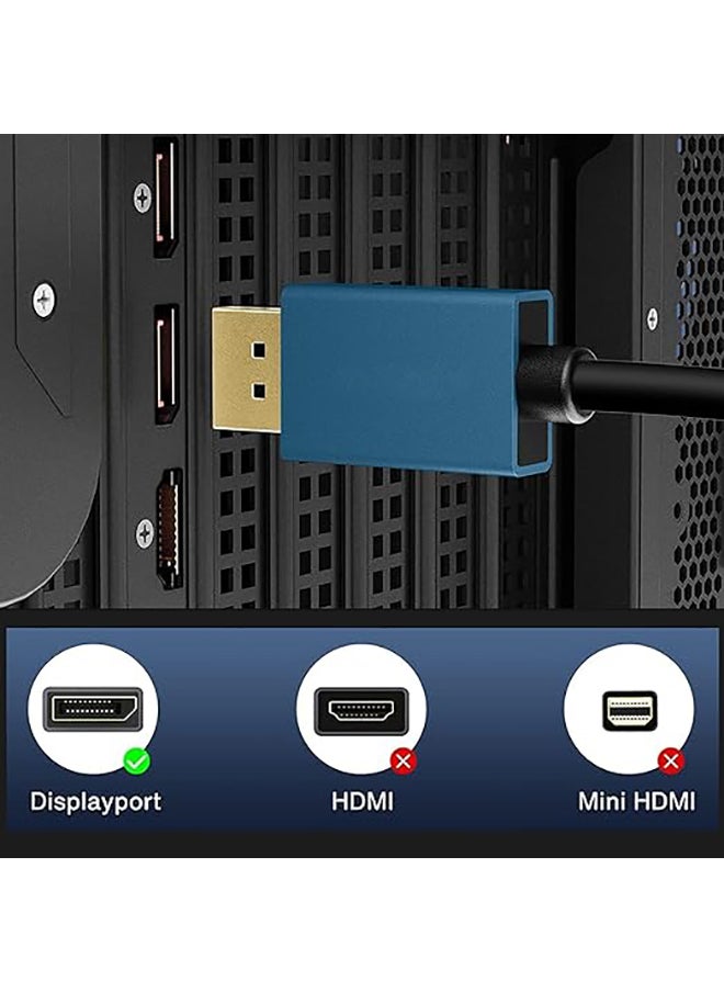 MOWSIL DisplayPort Cable 3 Mtr, DP Cable 1.2, 4K@60Hz, 2K@165Hz,2K@144Hz, Gold-Plated High Speed Display Port Cable for Gaming Monitor, Graphics Card, TV, PC, Laptop  - Image 4
