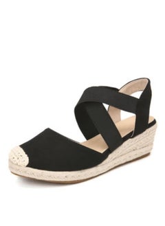 Closed Toe   Espadrille Wedges Sandals Black