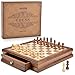 AMEROUS 128 x 128 Magnetic Wooden Chess Set with 2 Builtin Storage Drawers  2 Bonus Extra Queens  Gift Packaging  Staunton Chess Pieces Board Games Chess Sets for Adults and Kids - Image 4