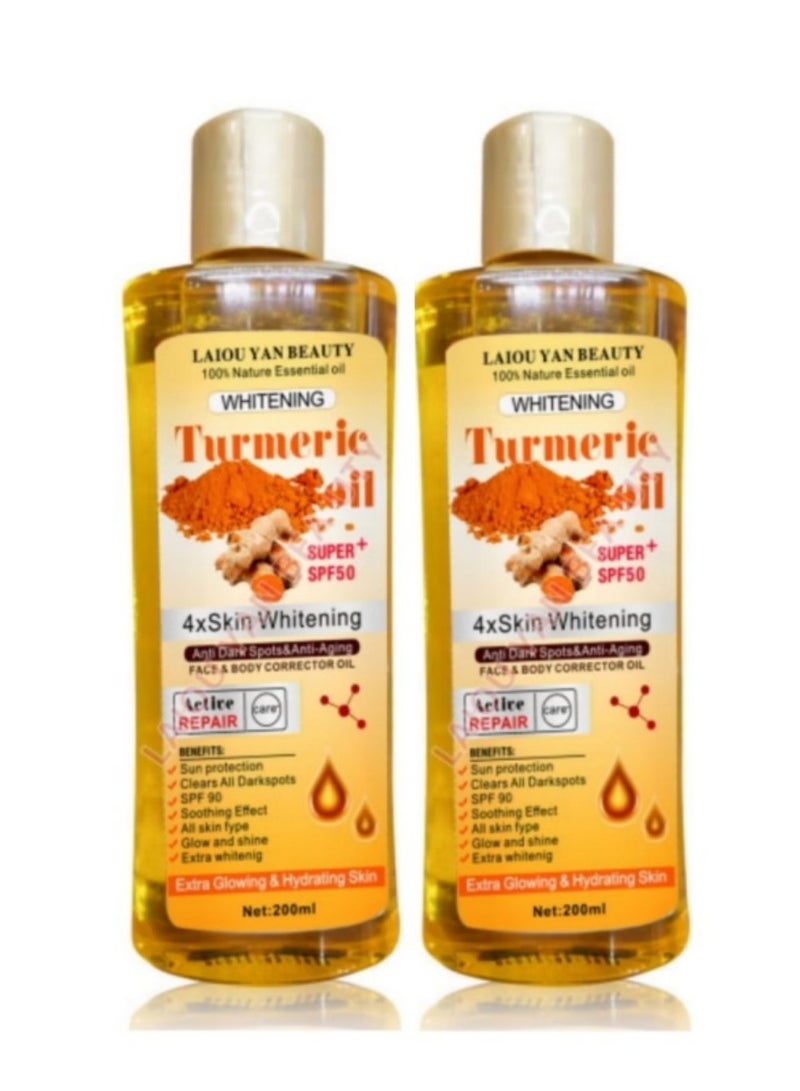 Whitening Labs Skin Whitening 100% Natural Essential Oil Whitening Ginger Oil Super+ SPF 50 200ml*2 - Image 2