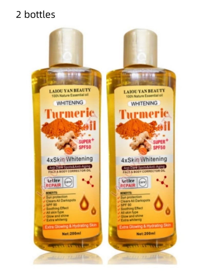 Whitening Labs Skin Whitening 100% Natural Essential Oil Whitening Ginger Oil Super+ SPF 50 200ml*2 - Image 1