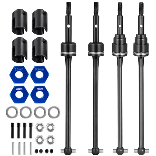 JGGZONE Spring Steel Front Rear Drive Shaft CVD Driveshaft Compatible with 1/10 Traxxas Slash Rustler Stampede Hoss VXL 4X4 2WD RC Car - Image 1