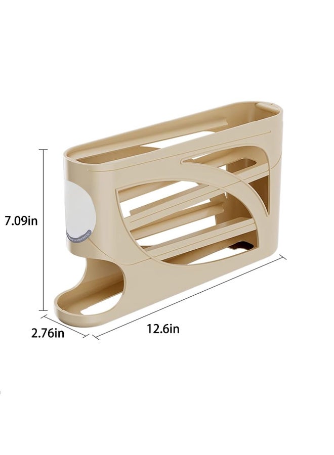Refrigerator Automatic Rolling Egg Dispenser, 4-Layer Egg Storage Rack, Holds 30 Eggs, Space-Saving Kitchen Countertop Organizer -  White - Image 1
