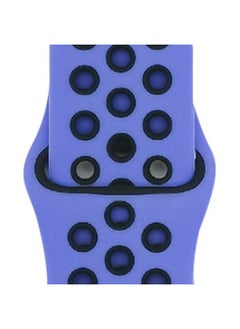 Suitable For Apple Two-color Silicone Nike Strap Nike Hole Apple Iwatch Breathable Sports Watch Strap-Color:29 Heart Blue + Black-Specifications:38/40/41mm-S