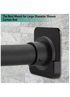 ماركة غير محددة 4 Pack Black Shower Curtain Rod Mount Holder for Wall | Adhesive Shower Rod Tension Retainer | No Drilling | Stick On | (Shower Curtain Rod Not Included)  - Image 5