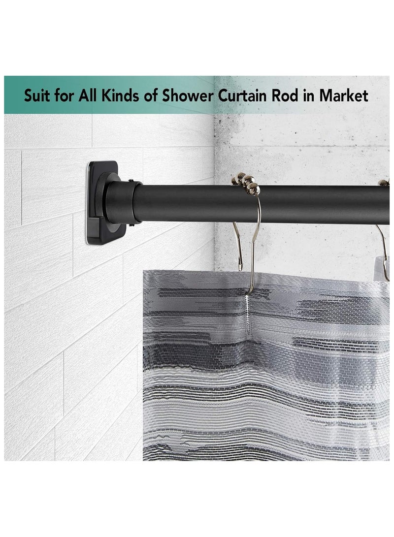 4 Pack Black Adhesive Shower Curtain Rod Mount Holder for Wall Shower Rod Tension Retainer - Image 4