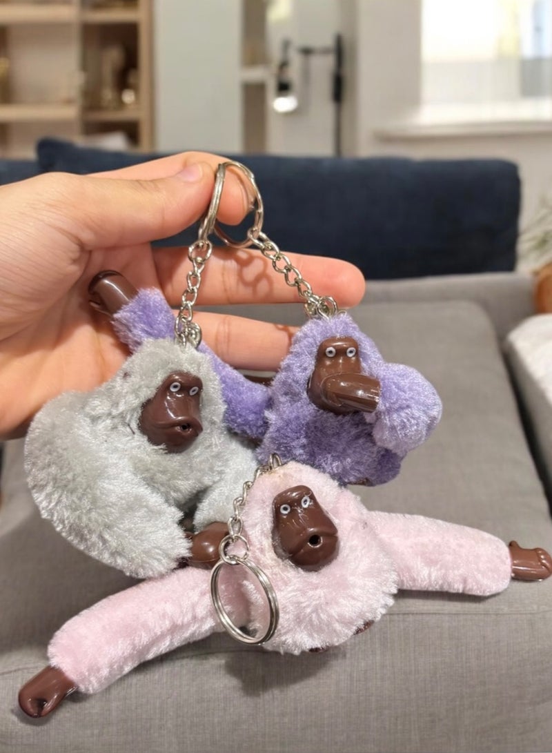 Noonflower 3Pcs Of Multicolor Monkey Keychains - Image 1