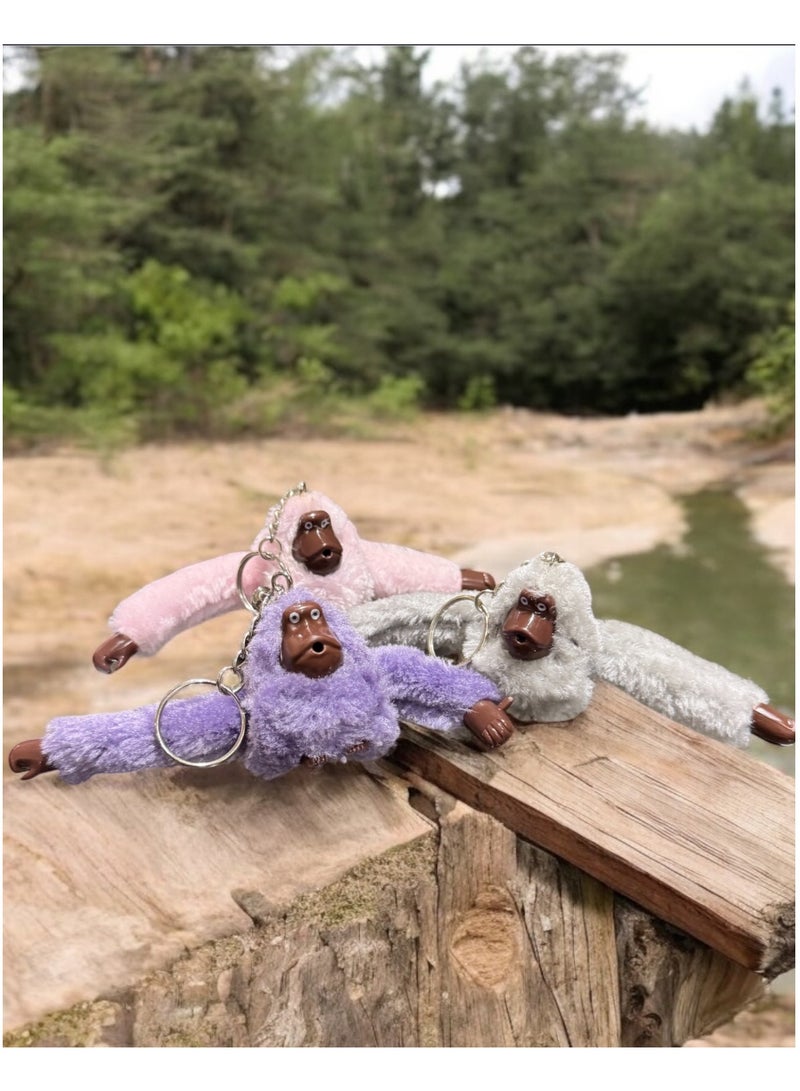 Noonflower 3Pcs Of Multicolor Monkey Keychains - Image 2