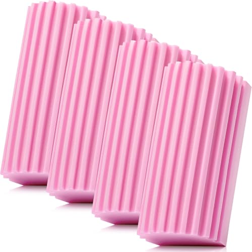 MR. SCRUB 4 Pack Damp Dusting Sponge Duster Pink Dust Cleaning Sponge Reusable Household Cleaning Sponge Tool for Blinds floorboards Fan Blades Vents Glass Railings Mirrors - Image 2