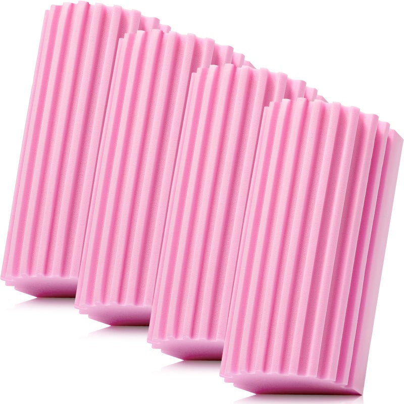 MR. SCRUB 4 Pack Damp Dusting Sponge Duster Pink Dust Cleaning Sponge Reusable Household Cleaning Sponge Tool for Blinds floorboards Fan Blades Vents Glass Railings Mirrors - Image 3