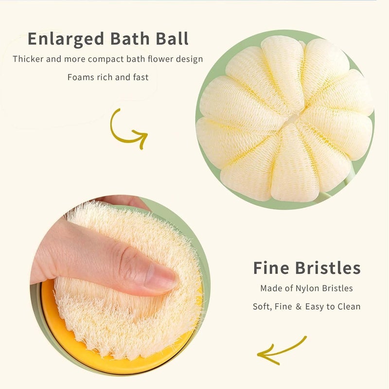 DNC 2 in 1 Body Bathing Brush with Soft Bristle and Loofah Body Back Scrubber Brush Massage Brush bath scrubber for body Exfoliating and Cleansing Multicolor 1Pc - Image 5