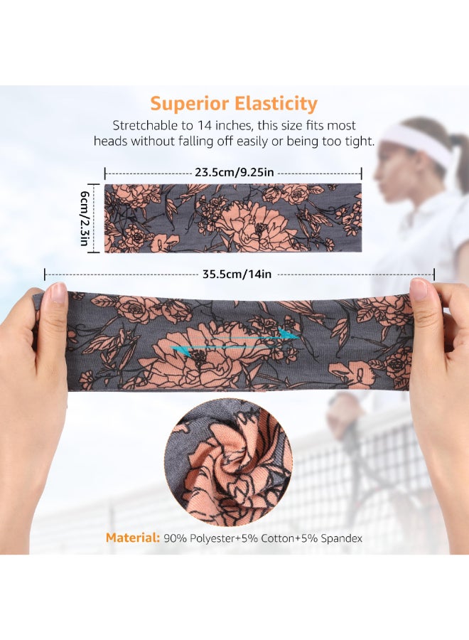 DiyJibb Headbands for Women Stretchy Non Slip Soft Cotton Cloth Hair Bands for Sports Workout Yoga and Running 7pcs - Image 4