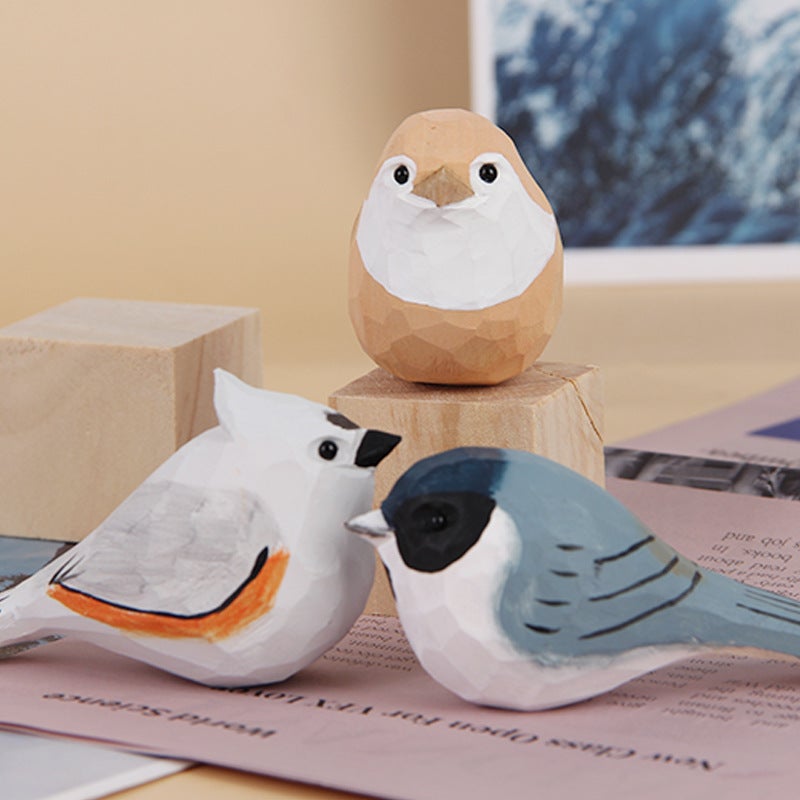Wooden Children'S Toys Manufacturer Chubby Bird Wooden Ornaments Office Living Room Crafts Handmade - Image 2