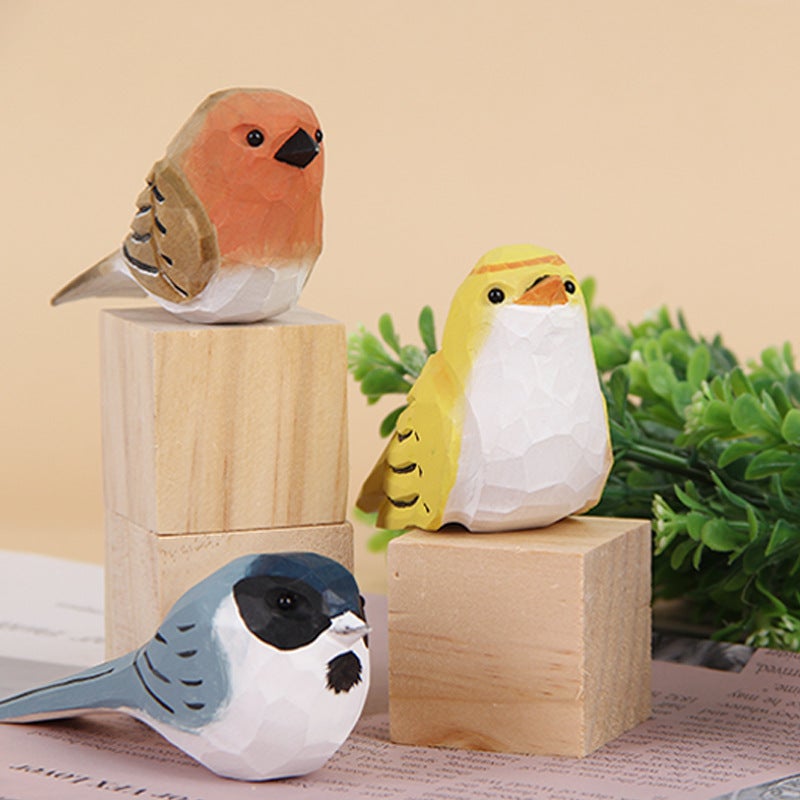 Wooden Children'S Toys Manufacturer Chubby Bird Wooden Ornaments Office Living Room Crafts Handmade - Image 4