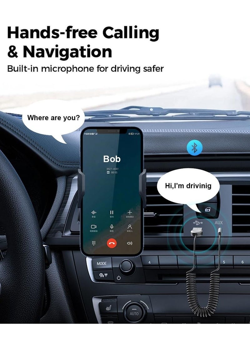 SYOSI - Aux to Bluetooth 5.1 Adapter, High Resolution Wireless Audio Bluetooth 5.1 Adapter with Audiophile USB DAC 3.5mm AUX for Car/Home Stereo Hi Res Music Streaming, No Charging Needed - Image 1