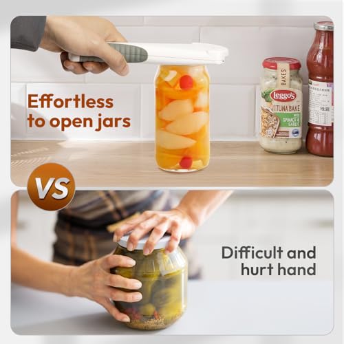 ReneeChef Jar Opener for Seniors, Ideal Bottle Opener, Easy Grip Jar Opener & Under Cabinet Car Opener Effortless to Unscrew Any-Sized Lid, Essential Kitchen Gadgets for Weak Hands or Arthritis - Image 2