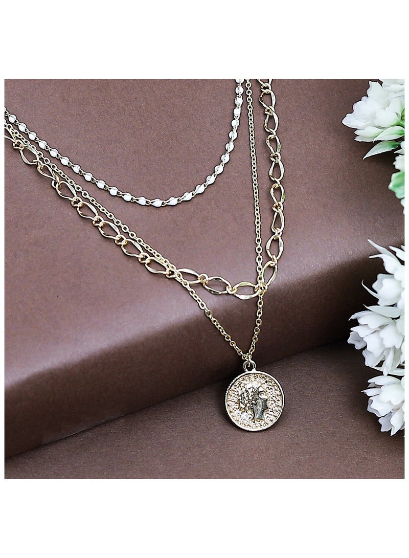 FLUFFY currency Face Necklaces Of Fluffy Women's Accessories-Gold  - Image 3