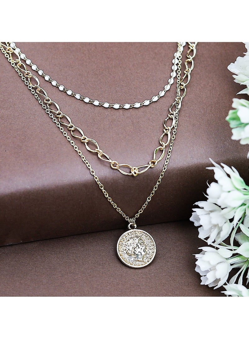 FLUFFY currency Face Necklaces Of Fluffy Women's Accessories-Gold  - Image 4
