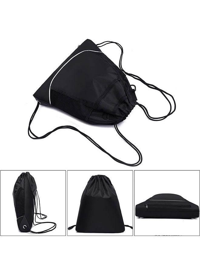 Garlo Boys' drawstring basketball backpack, foldable soccer backpack, fitness bag, sports bag, detachable volleyball, baseball, yoga ball mesh bag, black  - Image 3