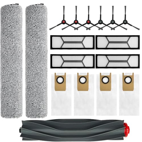 JoyBros Omni S1 Pro Replacement Parts Accessories for Eufy Omni S1/S1 Pro Robot Vacuum: Main Brush X1, Side Brush X6, Washable Filter X4, Dust Bag X4, Rolling Mop X3 17-Pack - Image 1