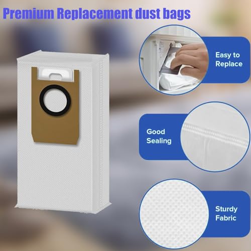 JoyBros Omni S1 Pro Replacement Parts Accessories for Eufy Omni S1/S1 Pro Robot Vacuum: Main Brush X1, Side Brush X6, Washable Filter X4, Dust Bag X4, Rolling Mop X3 17-Pack - Image 4