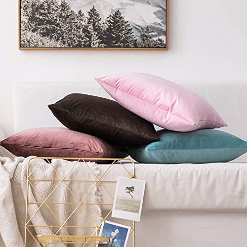 Khooti Rectangular Velvet Cushion Cover, 12x20 | Baby Pink | Pack of 2 | Solid Plain Soft & Smooth, Decorative Cushion Covers for Living Room, Bedroom, Couches, Chairs, Sofas, Beds & Home Decor - Image 3