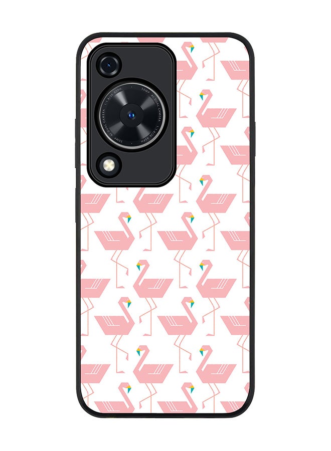 Stylizedd Rugged Black edge case for Huawei nova Y72 / Huawei Enjoy 70 4G, Slim fit Case Flexible Rubber Edges Anti Drop TPU Gel Thin Cover - Feminine Flamingos - Image 1
