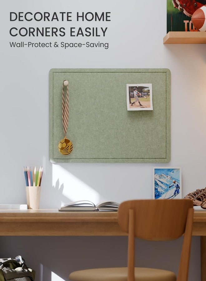Fluxynara Fluxnara Bulletin Board, 23.6" x 17.5" Cork Board Alternative with 12 Safe Removable Adhesive Tabs, Foldable Felt Pin Board for Home Office, Classroom, Bedroom,Entryway for Walls- Sage - Image 4