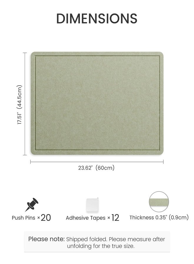 Fluxynara Fluxnara Bulletin Board, 23.6" x 17.5" Cork Board Alternative with 12 Safe Removable Adhesive Tabs, Foldable Felt Pin Board for Home Office, Classroom, Bedroom,Entryway for Walls- Sage - Image 2