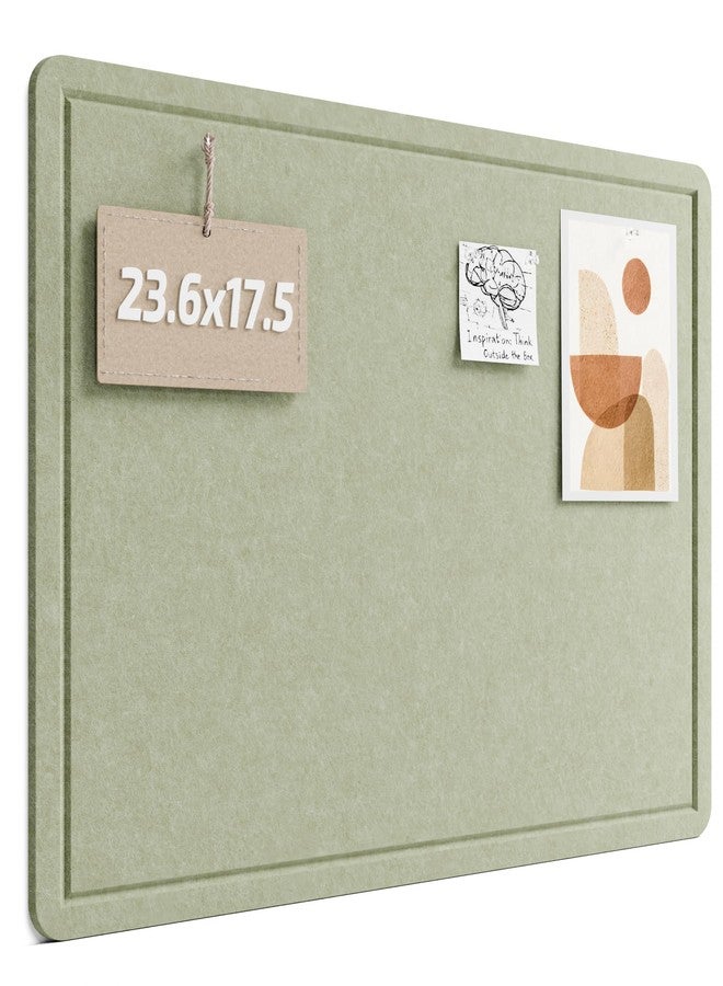 Fluxynara Fluxnara Bulletin Board, 23.6" x 17.5" Cork Board Alternative with 12 Safe Removable Adhesive Tabs, Foldable Felt Pin Board for Home Office, Classroom, Bedroom,Entryway for Walls- Sage - Image 1