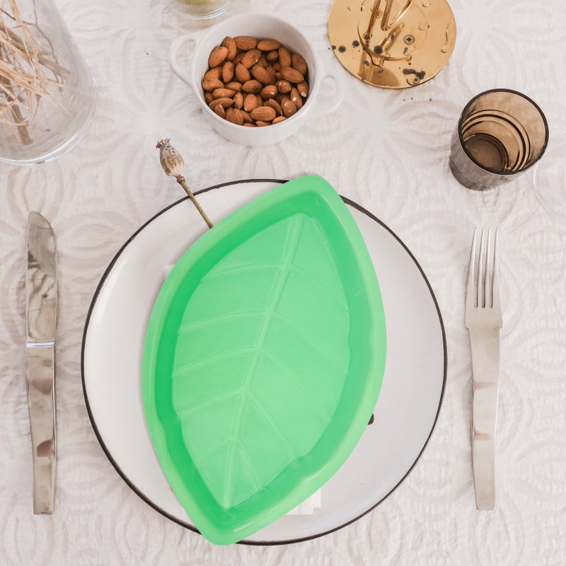 pcs Leaf-shape Fruit Tray Snacks Serving Plate Desktop Snacks Container Food Dessert Plate - Image 4