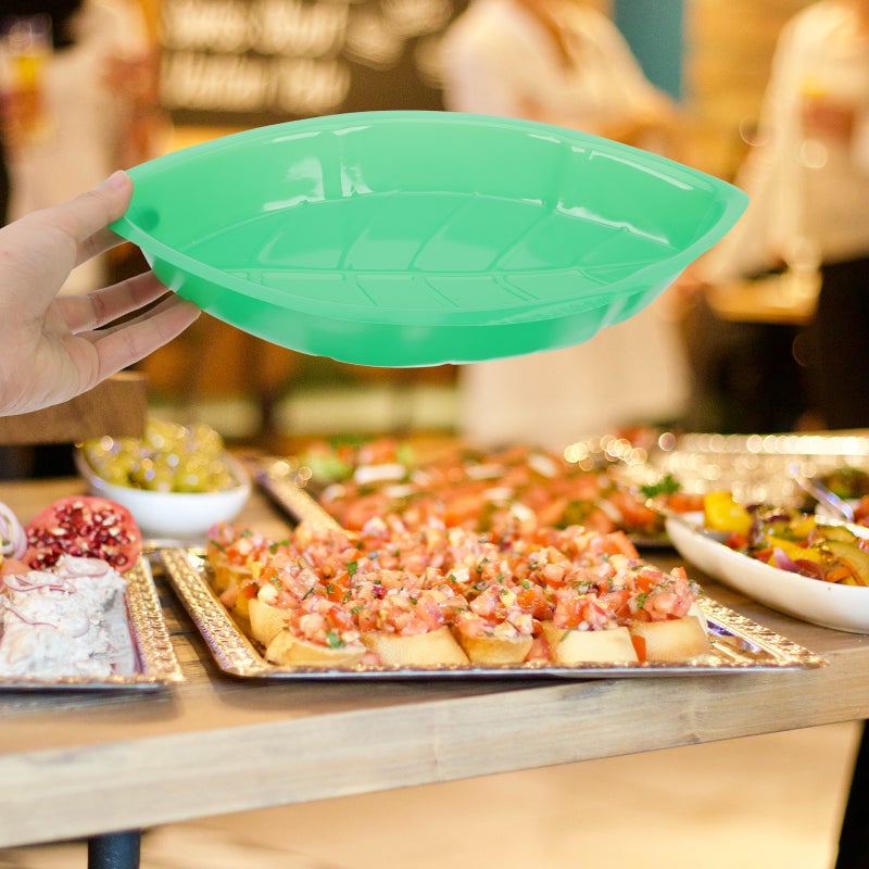 pcs Leaf-shape Fruit Tray Snacks Serving Plate Desktop Snacks Container Food Dessert Plate - Image 5