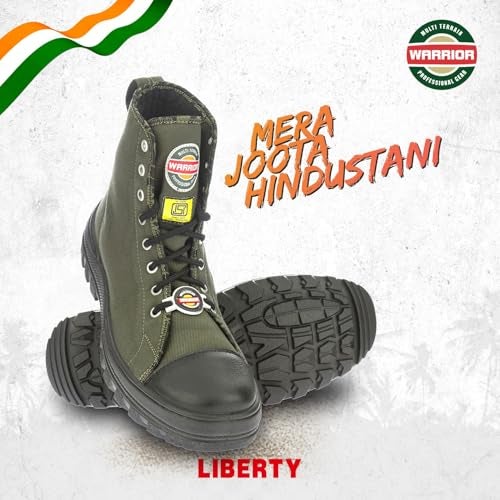Liberty Warrior Anti Spike Jungle Boot for Men, Thermoplastic Toe Cap, Commando Army Shoes for Mens, Water Repellent, Military Boot for Men, Olive Green Size - 9UK - Image 3