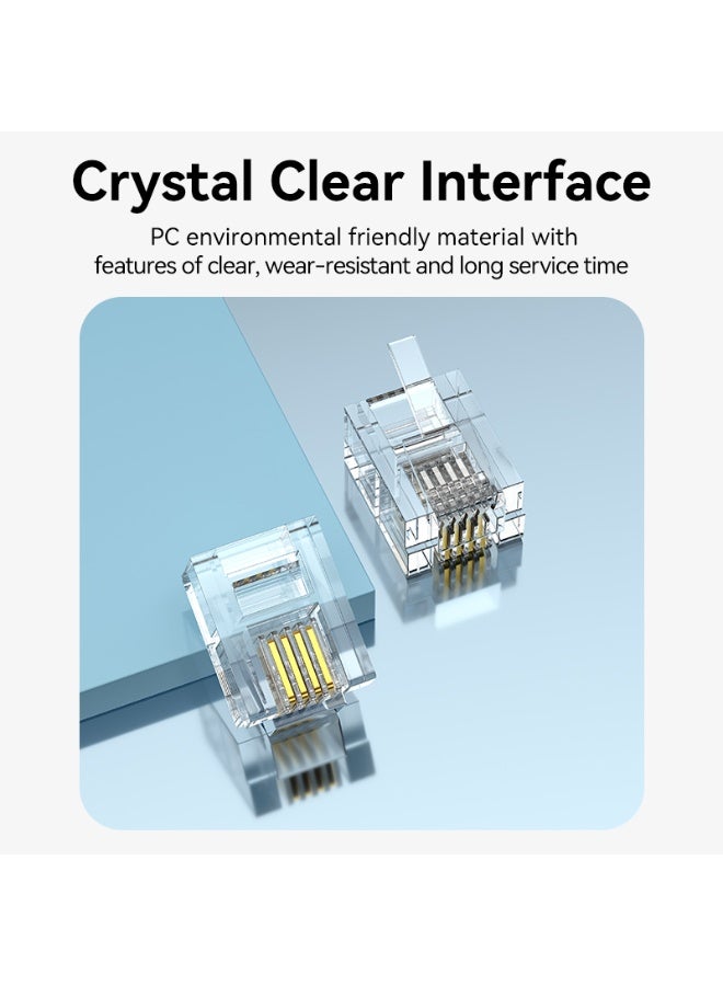 VENTION 6P4C Telephone Modular Plug 100Pcs/Pack Model# IDKR0-100 - Image 5