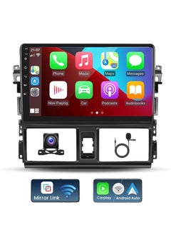 ستيريو سيارة أندرويد لسيارة TOYOTA YARIS 2014 2015 2016 4 جيجابايت من ذاكرة الوصول العشوائي تدعم Apple Carplay Android Auto Wireless QLED تعمل باللمس DSP WiFi دعم متعدد اللاعبين بطاقة SIM كاميرا AHD م