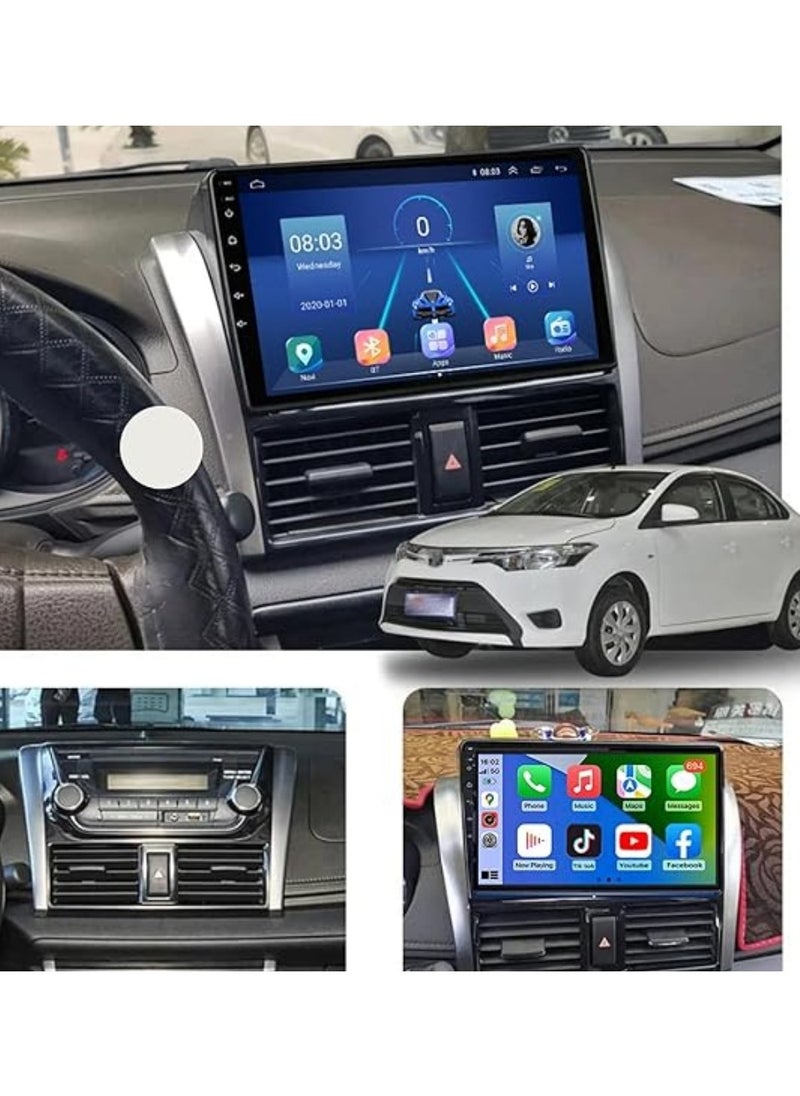 رايموس - ستيريو سيارة أندرويد لسيارة TOYOTA YARIS 2014 2015 2016 4 جيجابايت من ذاكرة الوصول العشوائي تدعم Apple Carplay Android Auto Wireless QLED تعمل باللمس DSP WiFi دعم متعدد اللاعبين بطاقة SIM كاميرا AHD م - Image 1