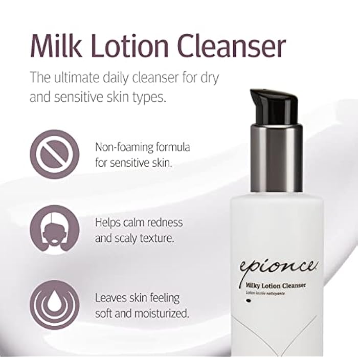 Epionce Milky Lotion Cleanser - Face Wash & Makeup Remover for Dry & Sensitive Skin, Non-Foaming Hydrating Facial Cleanser, Dermatologist Skincare - Image 2