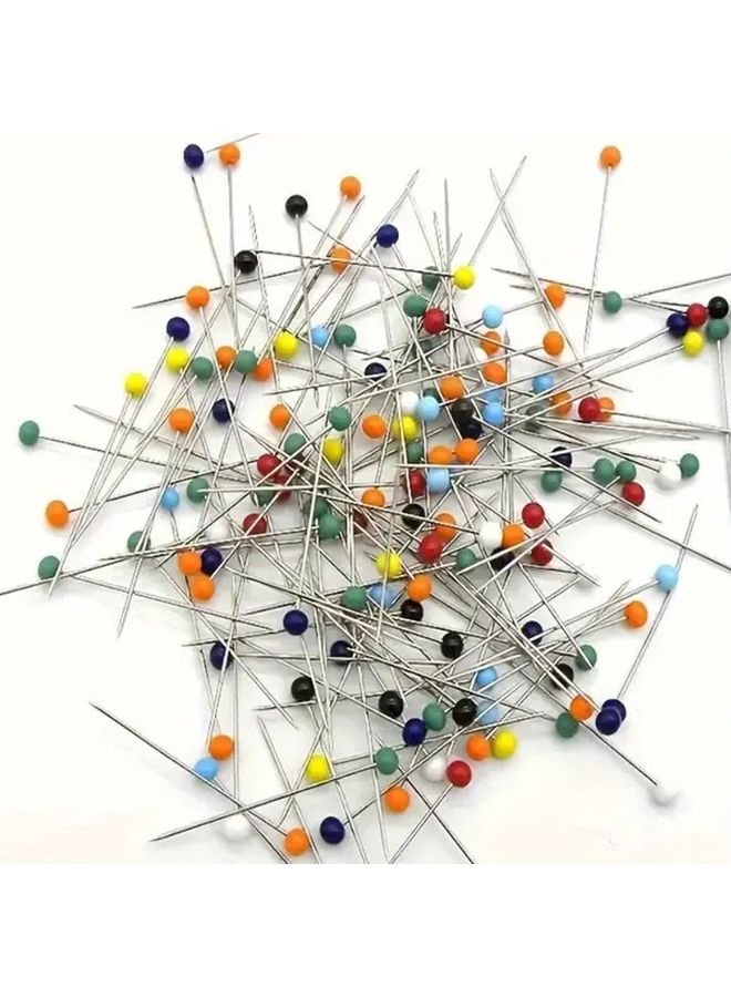 100 Pcs Colorful Glass Head Pins Heat Resistant Steel Fine Needles for Sewing Quilting and Jewelry Making - Image 1
