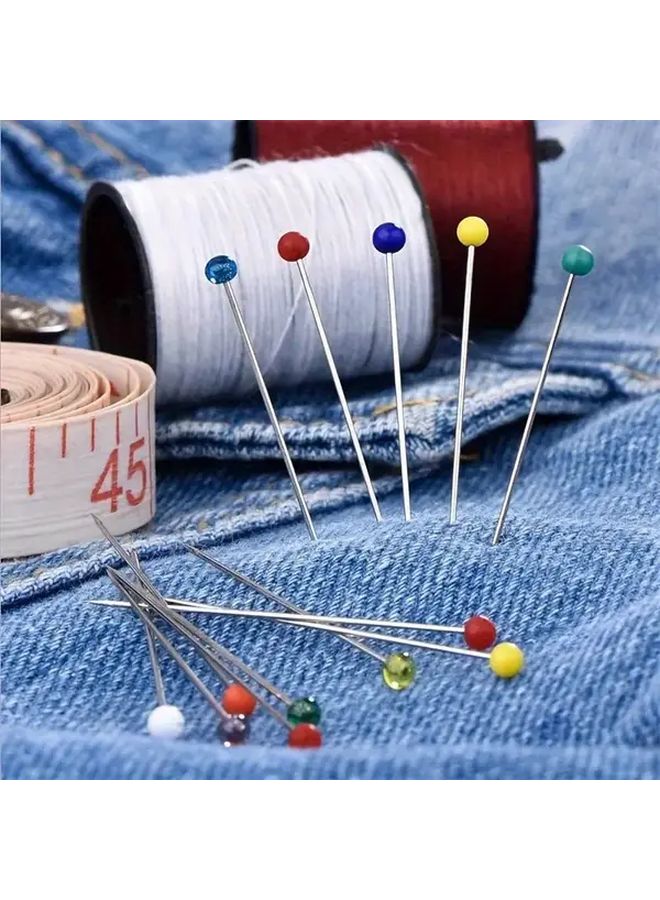 100 Pcs Colorful Glass Head Pins Heat Resistant Steel Fine Needles for Sewing Quilting and Jewelry Making - Image 5