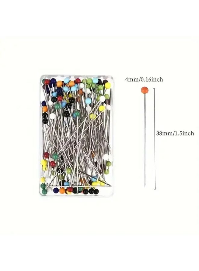 100 Pcs Colorful Glass Head Pins Heat Resistant Steel Fine Needles for Sewing Quilting and Jewelry Making - Image 2