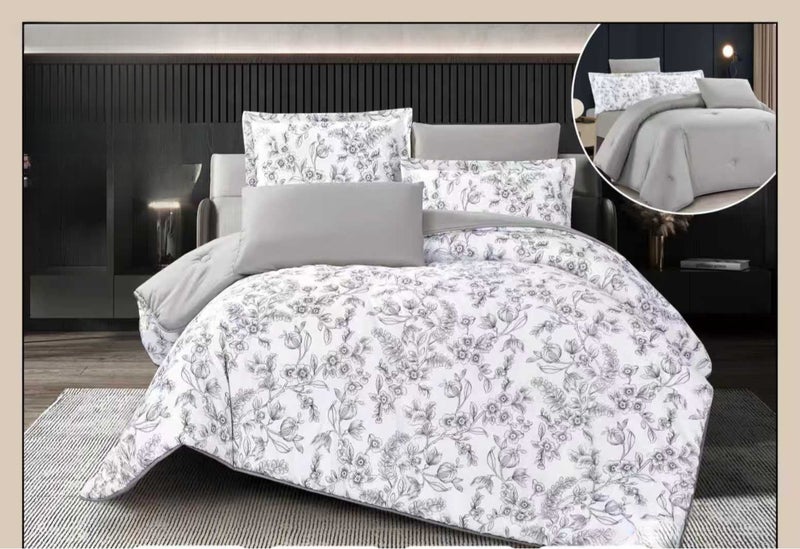Luxury microfiber double bed set — 6 pieces in perfect sizes: Bedspread 240x260cm, Fitted sheet 200x200cm, Pillowcases 50x75cm, Cushions 45x45cm - Image 1