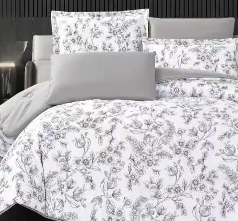 Luxury microfiber double bed set — 6 pieces in perfect sizes: Bedspread 240x260cm, Fitted sheet 200x200cm, Pillowcases 50x75cm, Cushions 45x45cm - Image 2