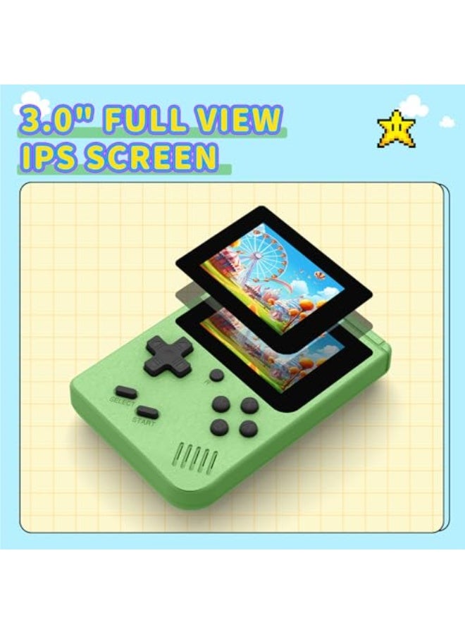 AQHH Retro Gaming Console, 3.0 inch IPS Screen Mini Retro Console, Preloaded 400 Video Games, Portable Handheld Game Console (Green) - Image 5