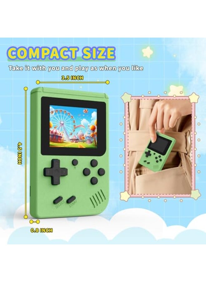 AQHH Retro Gaming Console, 3.0 inch IPS Screen Mini Retro Console, Preloaded 400 Video Games, Portable Handheld Game Console (Green) - Image 4