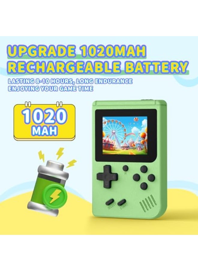 AQHH Retro Gaming Console, 3.0 inch IPS Screen Mini Retro Console, Preloaded 400 Video Games, Portable Handheld Game Console (Green) - Image 2