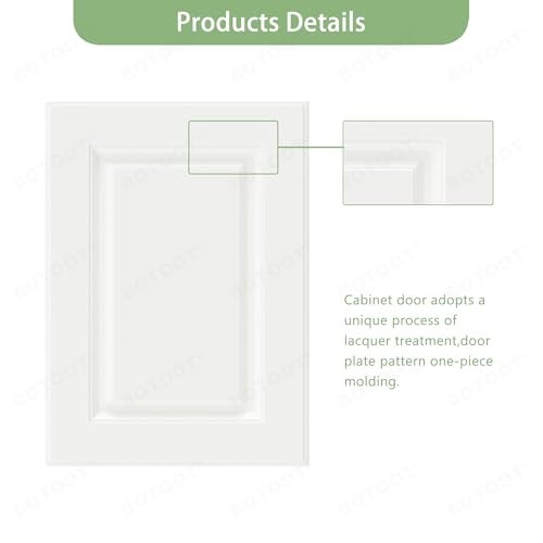 BOTOOT Built-in Cabinet Doors - Cabinet Replacement Doors for Kitchen, Living Room, Bedroom, Bathroom - 22.5 Inch High (White, 16.25 Inch Wide) - Image 2