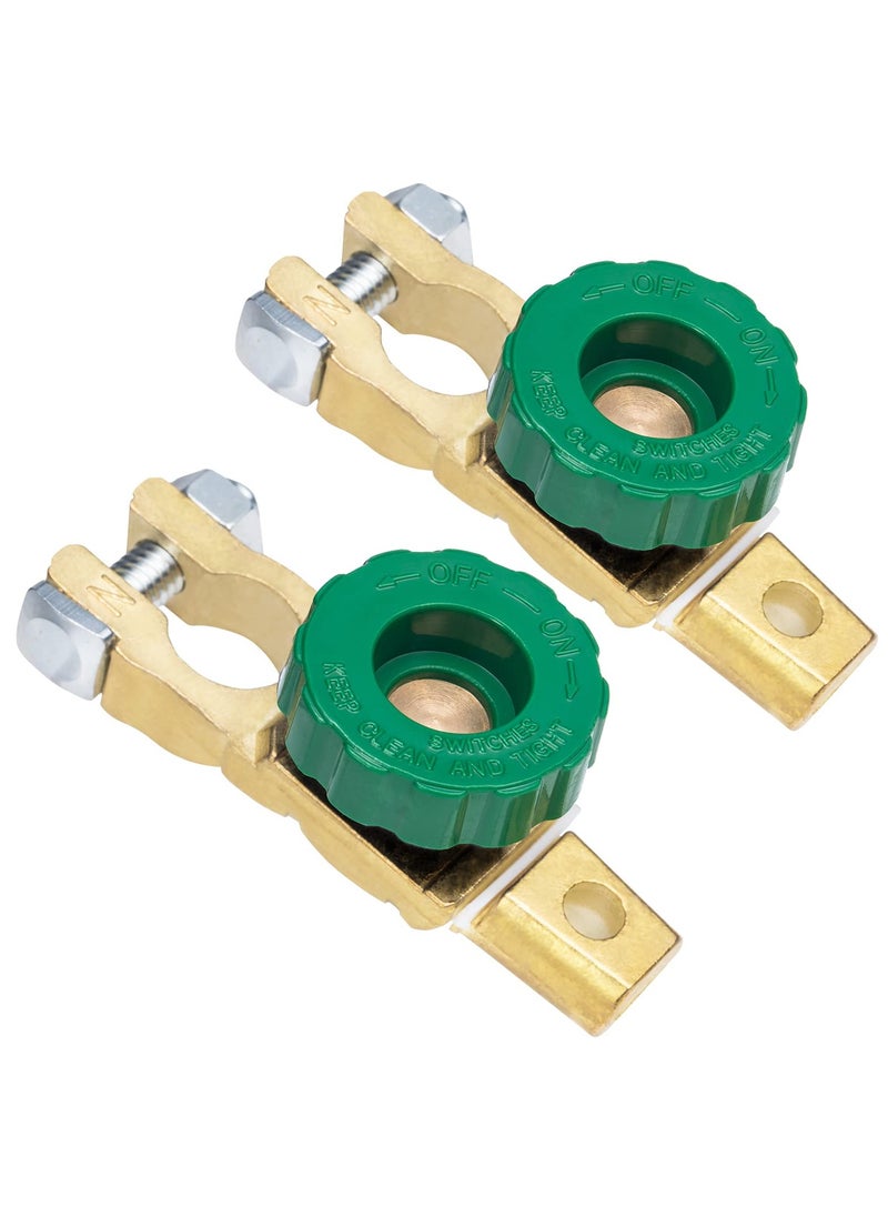 SANMUGEED 2PCS Top Post Battery Disconnect Switch for Car Auto Truck Boat RV ATV, 12V 24V Battery Cutoff Switch, Heavy Duty Battery Isolator Switch, 125/500 Amps  - Image 1