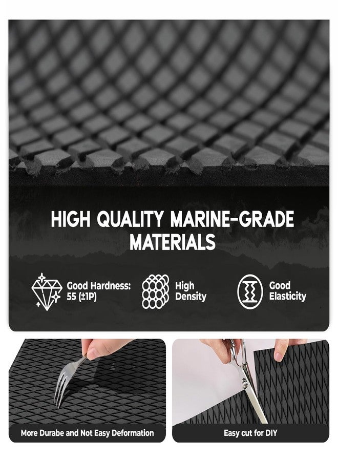 FOCEAN Boat Flooring EVA Foam Boat Decking Camo Marine Flooring Self-Adhesive Boat Mat Boat Carpet for Motorboat RV Yacht Kayak Surfboard, 94.5''x 15.7'', Black - Image 2